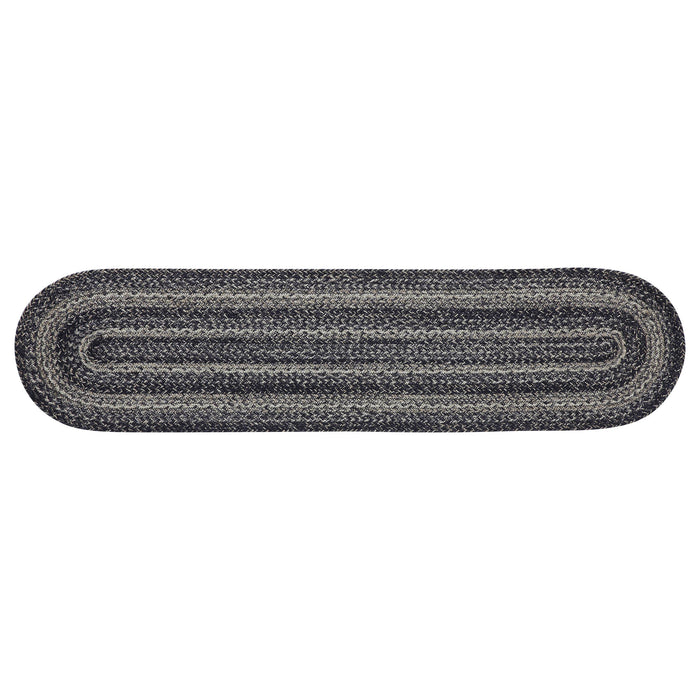 Sawyer Mill Black White Jute Oval Runner 12x48