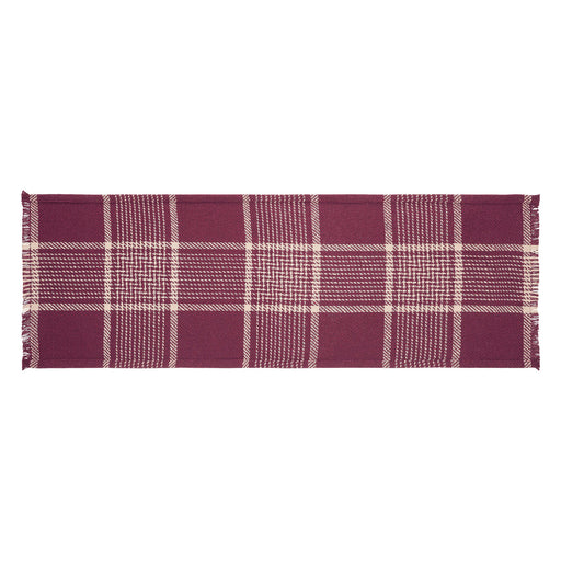 Eston Burgundy Tan Plaid Runner 12x36