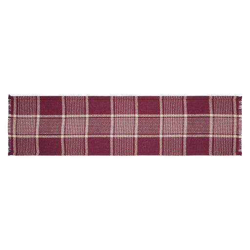 Eston Burgundy Tan Plaid Runner 12x48