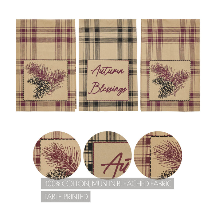 Connell Pinecone Plaid Tea Towel Set of 3 19x28