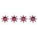 Tealight Holder Snowflake Burgundy Set of 4 0.6x4.13x4.13