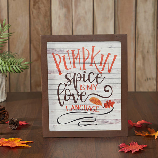Shiplap Pumpkin Spice Is My Language Wall Sign 12x10
