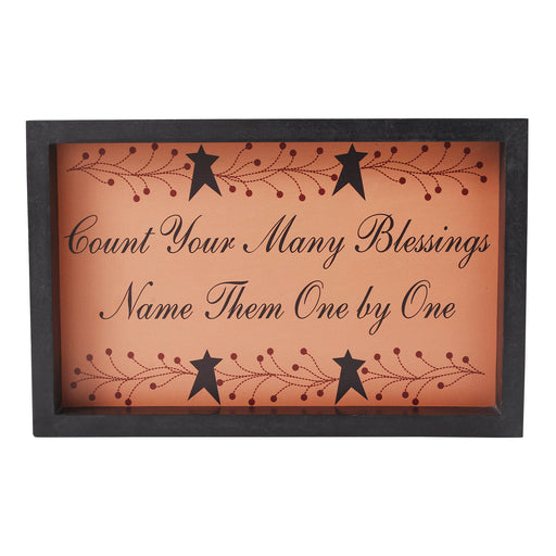 Count Your Many Blessings Vine Prim Stars MDF Wall Sign 9x14x1.5