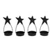 Star Tealight Holder Black Set of 4 4x1.75x1.75