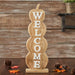 Pumpkin Stack Welcome Wooden Sign Large 24.5x8.25x3