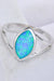 925 Sterling Silver Split Shank Opal Ring Sky Blue