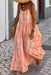 Printed Scoop Neck Maxi Cami Dress Pumpkin