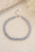 925 Sterling Silver Opal Heart Bracelet Sky Blue One Size