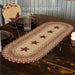 Burgundy Tan Jute Runner Stencil Stars 13x36