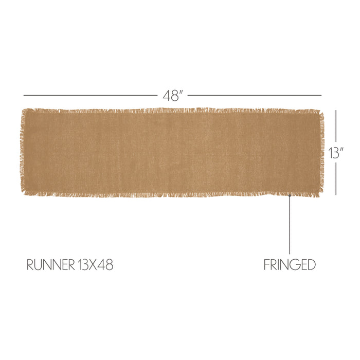 Burlap Natural Runner Fringed 13x48