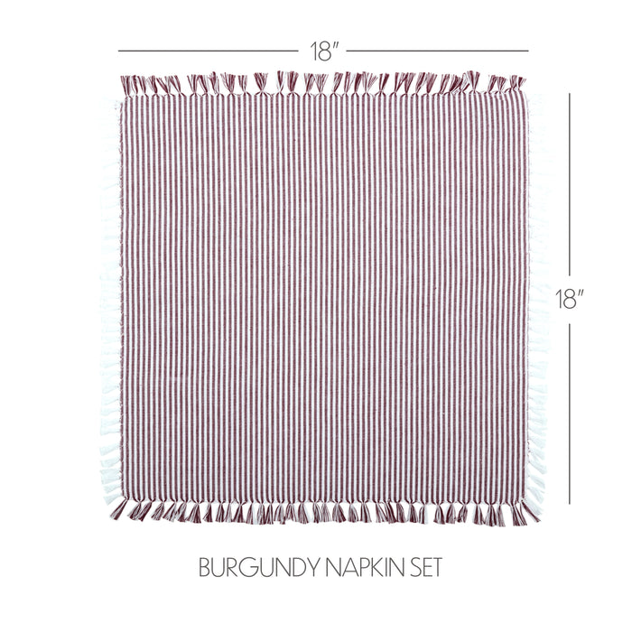 Ashton Burgundy Napkin Set of 6 18x18