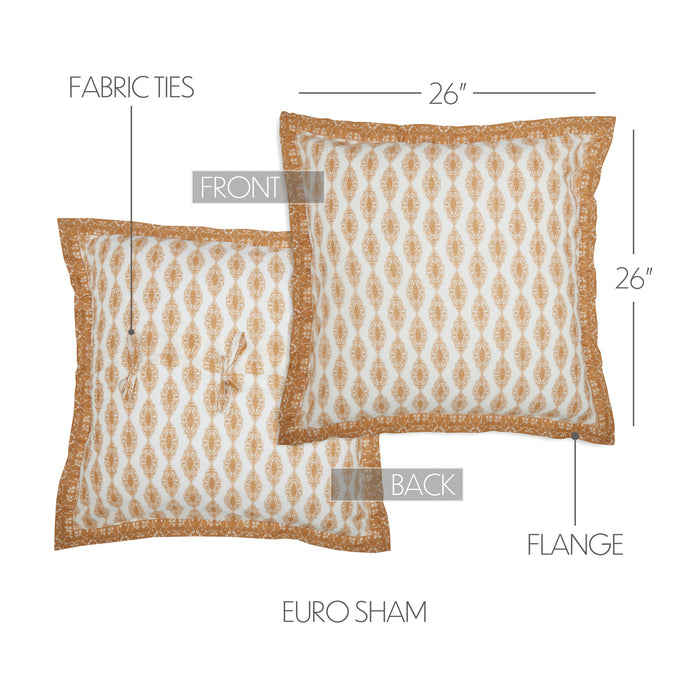 Avani Gold Fabric Euro Sham 26x26