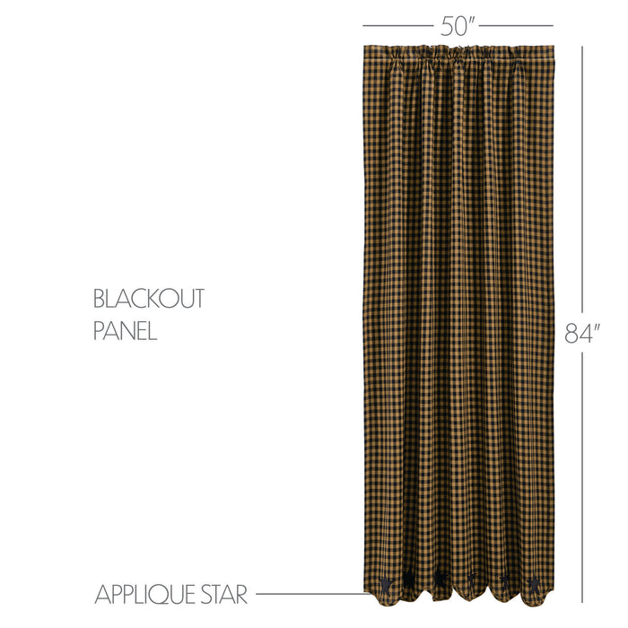 Black Star Blackout Panel Scalloped 84x50