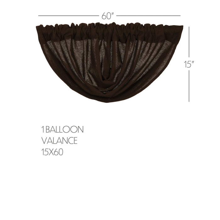 Burlap Chocolate Balloon Valance 15x60