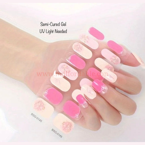 Pink Bouquet - Semi-Cured Gel Wraps (UV)
