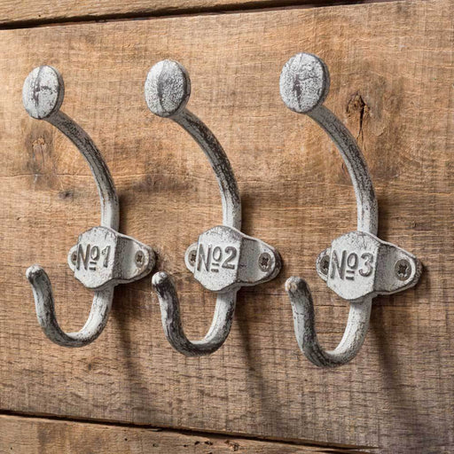 Cast Iron Numbered Wall Hooks Set