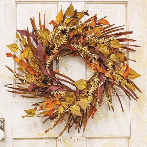 Long Leaf Fall Grass & Berry Wreath