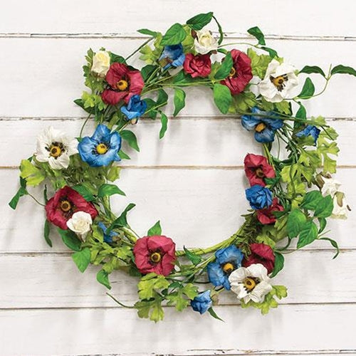 Americana Rose & Poppy Wreath