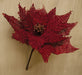 Burlap Poinsettia Pick Red