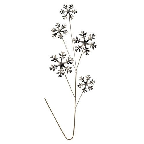 Black & White Plaid Snowflake Spray 27"