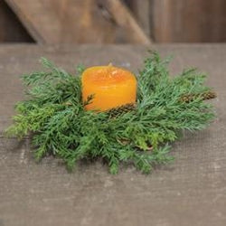 6" Prickly Pine Candle Ring Green