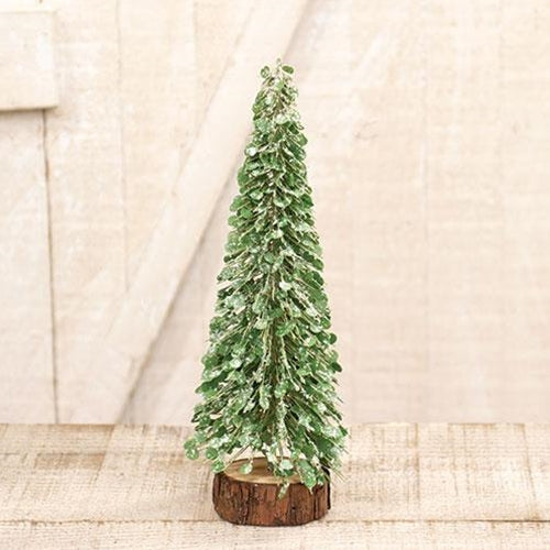 Icy Boxwood Brush Tree 12"