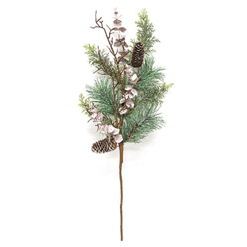 Icy Woodland Pine & Eucalyptus Spray 28"