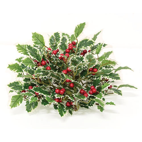 Mini Holly Leaves & Berries Half Sphere 10"