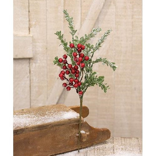 Icy Glittered Boxwood & Berry Pick