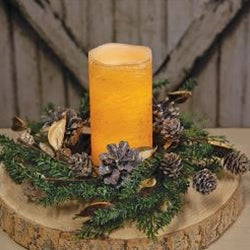 Birch Cone Pod & Glitter Rattan Ball Candle Ring