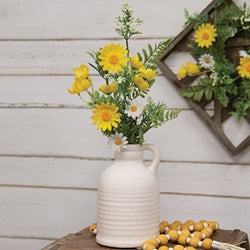 Yellow & White Daisy w/Ferns Bush