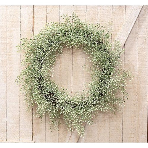 Frosted Green Little Luna Leaves Wreath