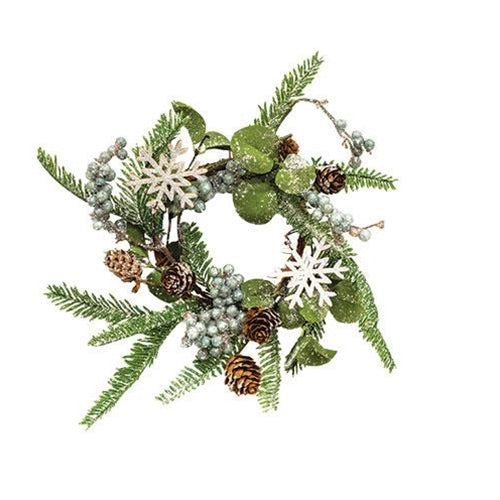 Frosted Fir Berry & Snowflake Candle Ring