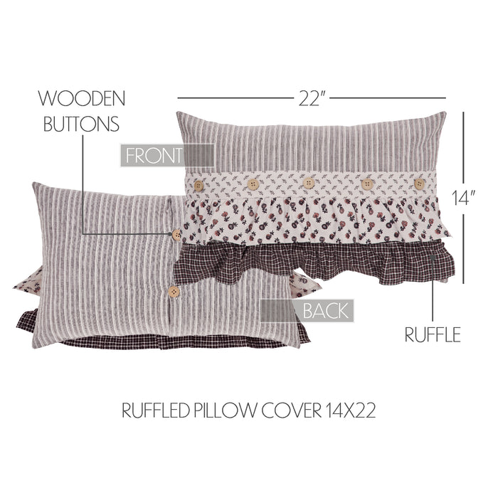 Florette Ruffled Pillow Cover 14x22