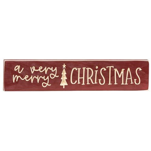 A Very Merry Christmas Engraved Sign 3.5" x 18"