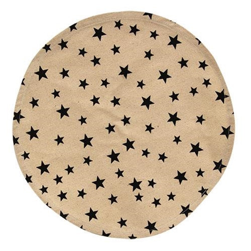 Round Mat w/Black Stars