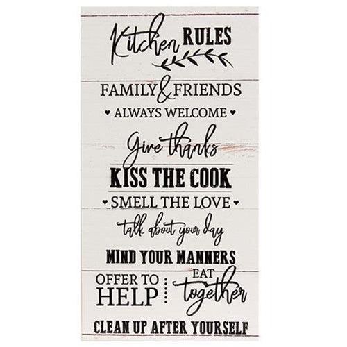 Kitchen Rules Sign 8.5" x 16"