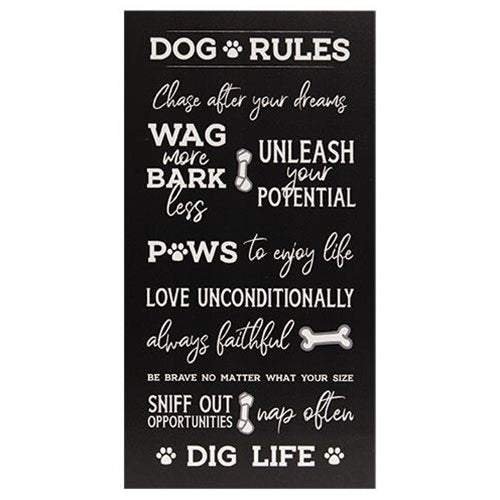 Dog Rules Sign 8.5" x 16"