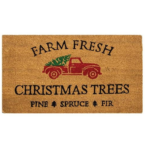 Farm Fresh Christmas Trees Door Mat 30x18