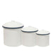 3/Set Blue Rim Enamel Canisters