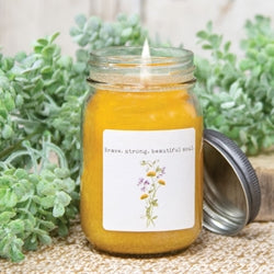 Brave Strong Beautiful Soul Dandelion & Sweet Grass Pint Jar Candle