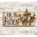 He Is Risen Hanging Pallet Sign with Crosses