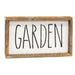 Garden Stenciled Rustic Wood Framed Sign