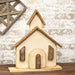 Rustic Layered Wood Church on Base 17"H