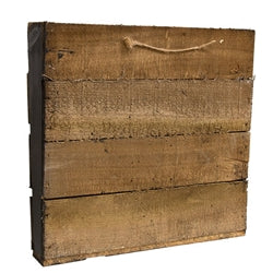 Rustic Slat Wood Black Wall Bin 15" x 15"