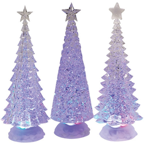 LED Spinning Water Globe Christmas Tree 3 Asstd.