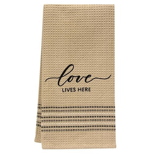 Love Lives Here Dish Towel