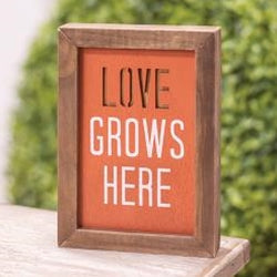 Love Grows Here Framed Cutout Sign