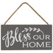 Bless Our Home Rope Hanger Sign