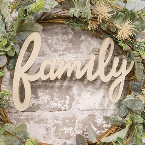 Hanging Ivory Script Family Sign